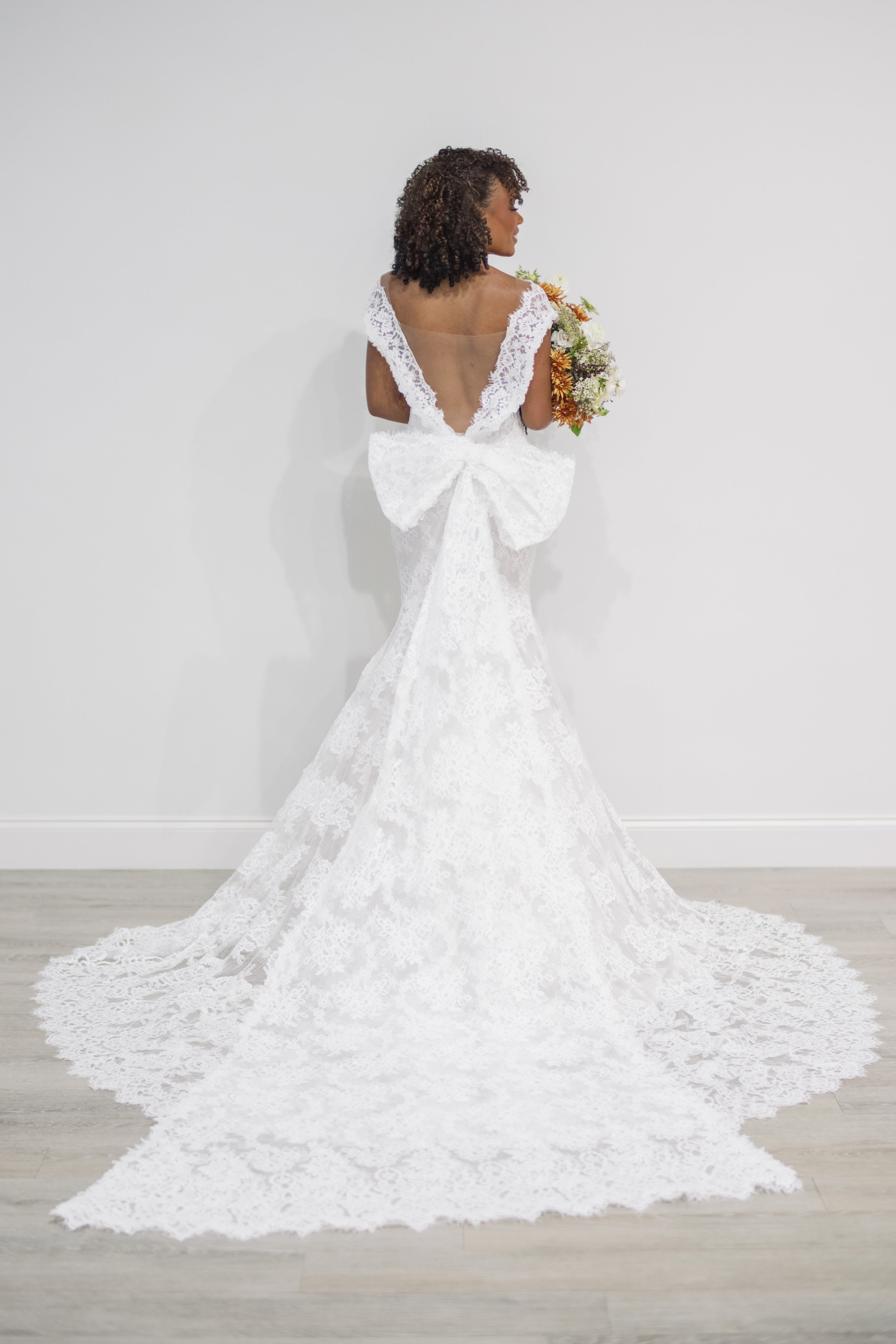 Wedding dresses with a clearance big bow on the back